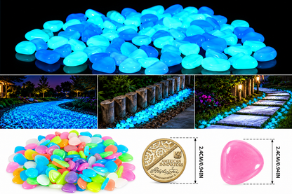 Multicolor Luminous Stones – Glow in the Dark Decorative Pebbles ✨