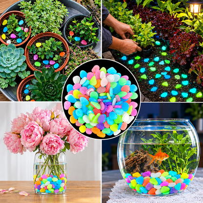 Multicolor Luminous Stones – Glow in the Dark Decorative Pebbles ✨