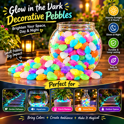 Multicolor Luminous Stones – Glow in the Dark Decorative Pebbles ✨